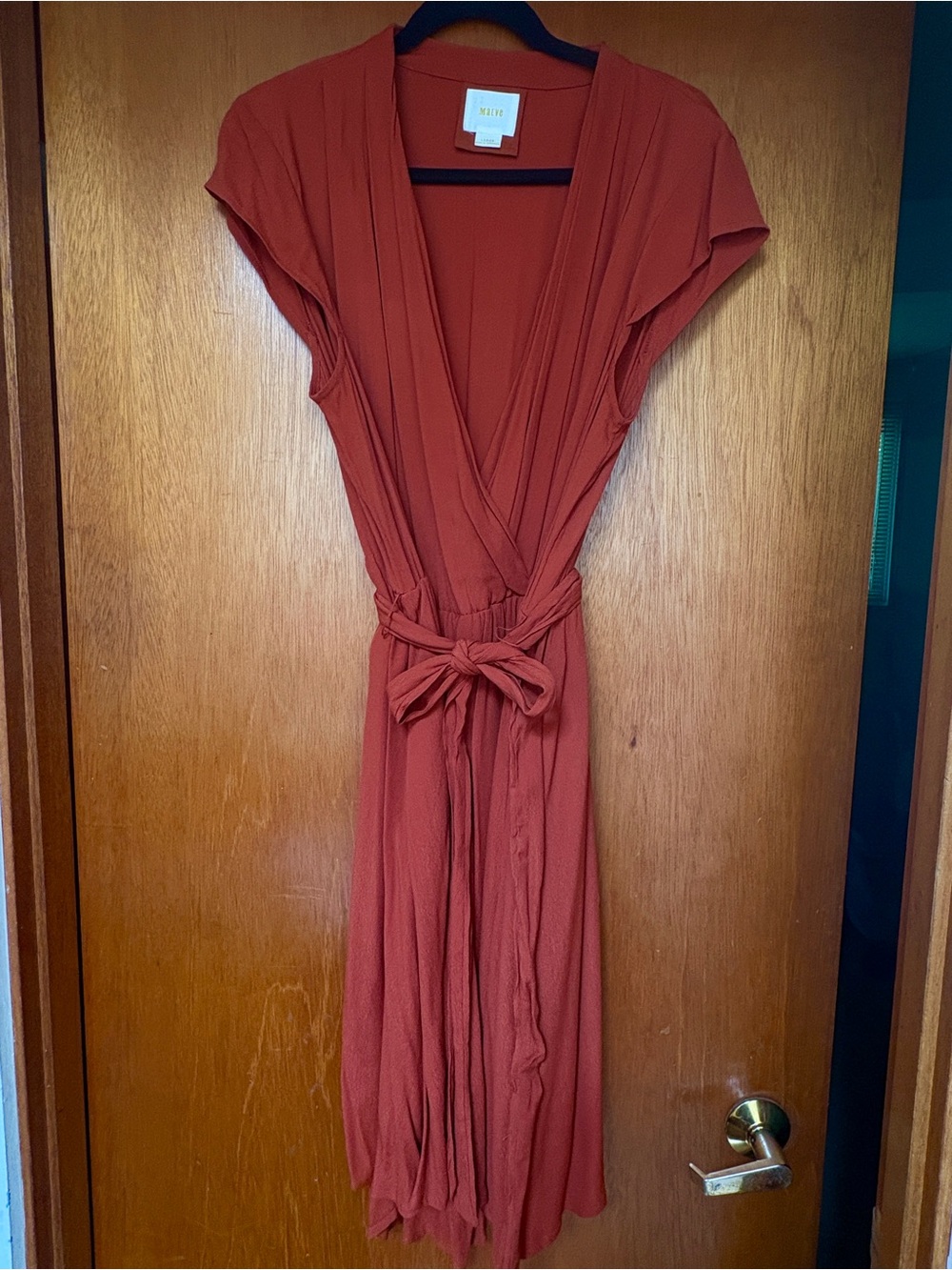Anthropologie Women's Tie-Waist Dress L